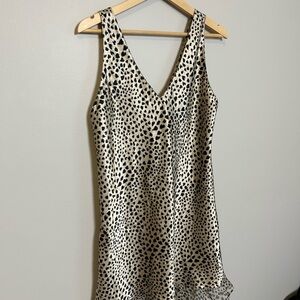 Inner Most Nightgown Slip Dress Womens M Leopard V-Neck Satin Babydoll Cami Vtg